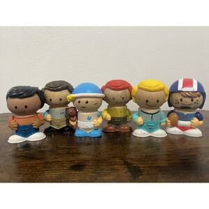 Play Town Learning Curve Wooden Figures Lot of 6 Nurse, Football Playtown